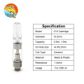 UK warehouse Press-in round tip ceramic coil empty 0.5ml cbd vape cartridge C10 1ml lead free cartridge 510 cbd oil